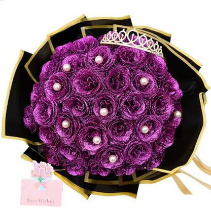 Decorative Diy Glitter Rose Bouquet Home Decor Assortment