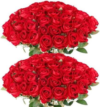 Classic Velvet Silk Artificial Roses Indoor Decor Arrangement