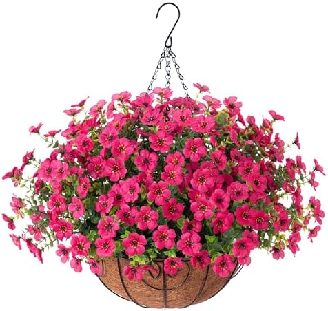 Elegant Artificial Hanging Flower Basket Home Decor Display