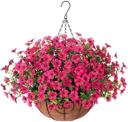 Elegant Artificial Hanging Flower Basket Home Decor Display