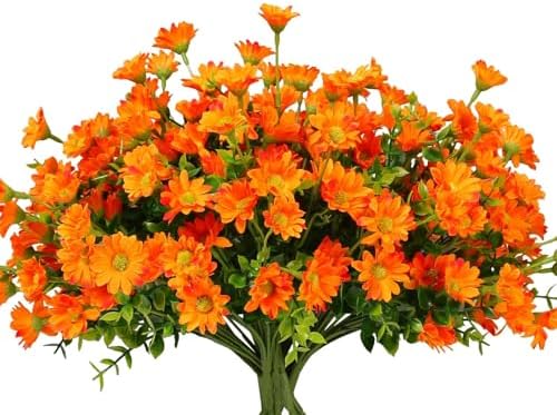 Deluxe Bundles Orange Chrysanthemum UV Home Decor Arrangement