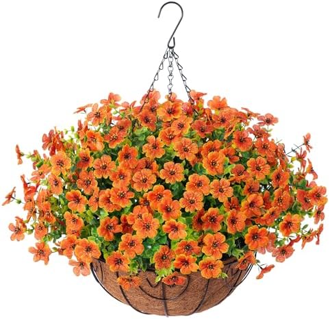 Elegant Artificial Hanging Flower Basket Home Decor Display