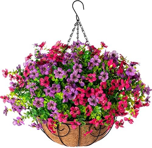 Elegant Artificial Hanging Flower Basket Home Decor Display