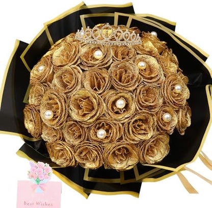 Decorative Diy Glitter Rose Bouquet Home Decor Assortment