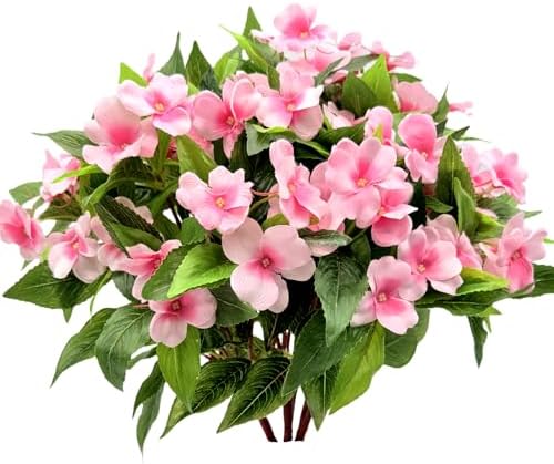 Seasonal Artificial Impatiens Bouquet Multicolor Home Decor Assortment