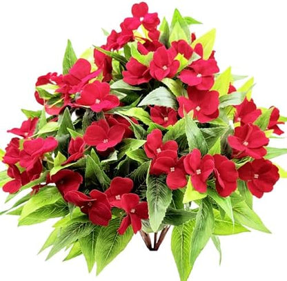 Seasonal Artificial Impatiens Bouquet Multicolor Home Decor Assortment