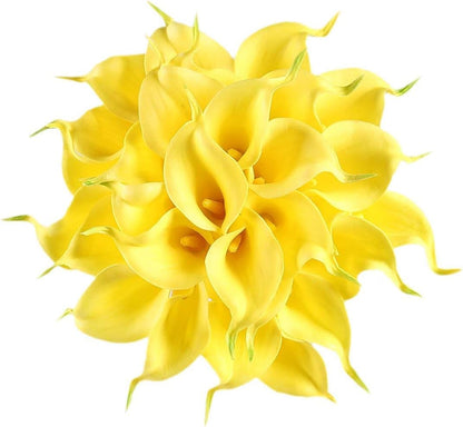 Artificial Calla Lily Flowers 18 Pack 14 Inch Purple Real Touch Latex - Home Decor Wedding Bouquets Party Floral Arrangements