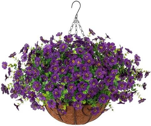 Elegant Artificial Hanging Flower Basket Home Decor Display