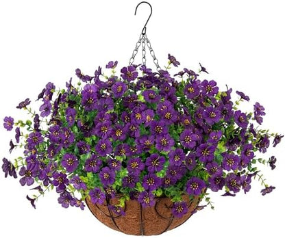 Elegant Artificial Hanging Flower Basket Home Decor Display