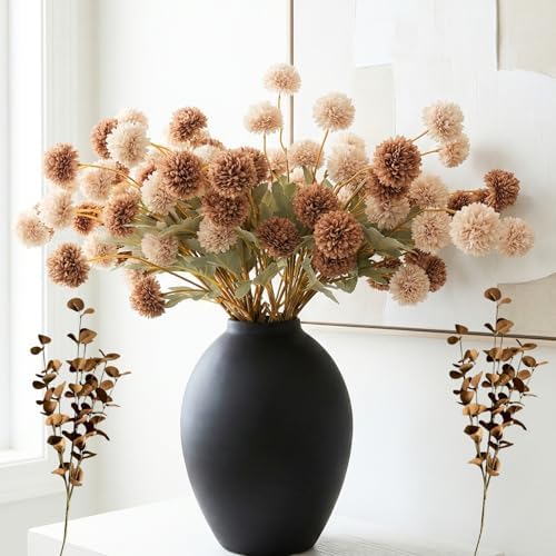 Stylish Beige Silk Mum Eucalyptus Home Decor Assortment