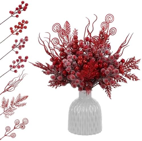 Sophisticated Gold Berry Picks Pine Holiday Decor Accent
