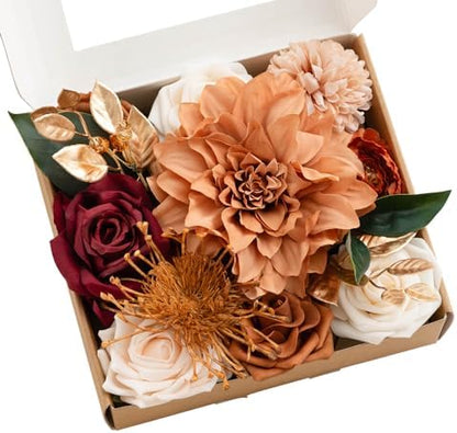 Refined Teal Burnt Orange Silk Home Decor Bundle