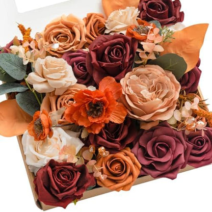 Refined Teal Burnt Orange Silk Home Decor Bundle