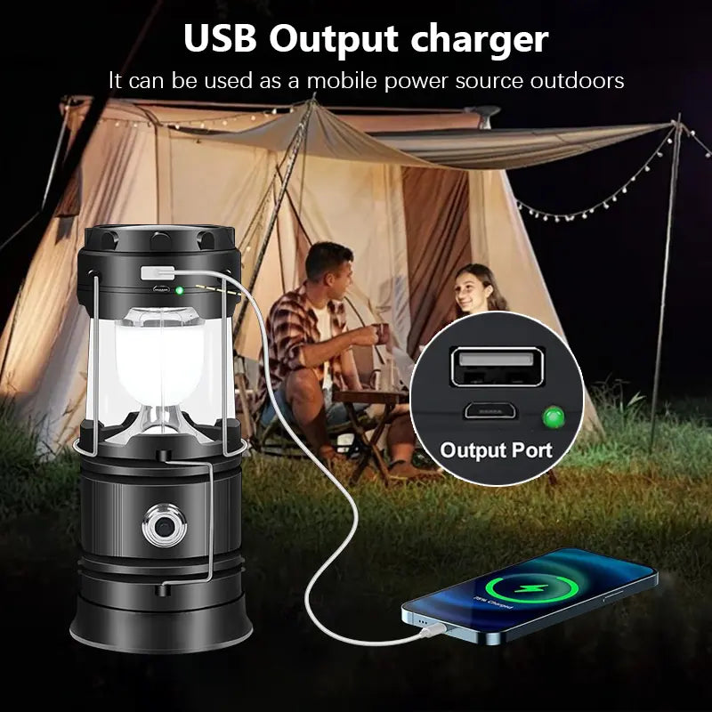 4-Pack Foldable Compact LED Lanterns - Solar & USB Rechargeable Emergency Lights