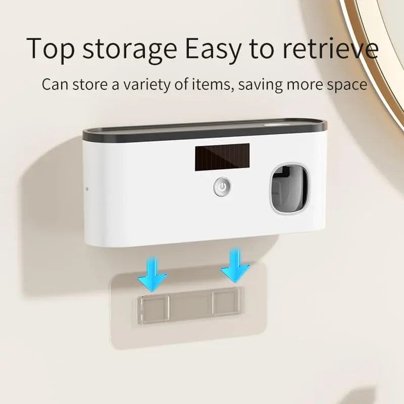 Wall-Mounted Multifunctional Bathroom Organizer - Adhesive No-Drilling Toothbrush Holder