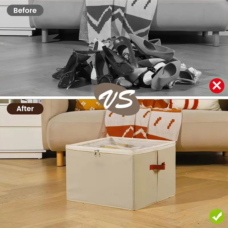 Shoe & Pants Storage Organizer (1-4pcs) - Eco-Friendly Flexible Plastic Collapsible Bins for Closet