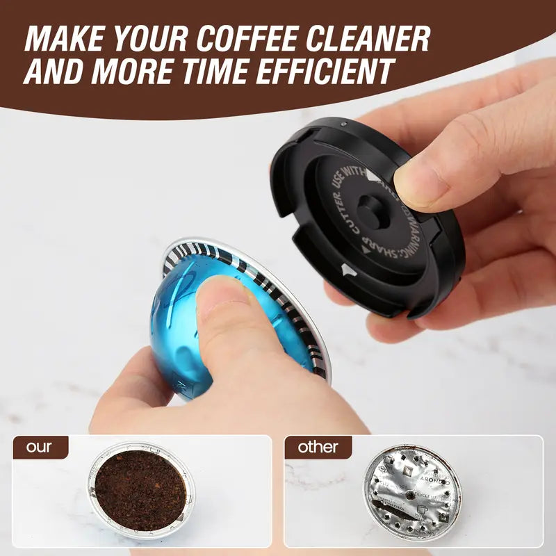 Reusable Aluminum Double Pods Kit for Coffee Machines - Capsule Filling Funnel, Tamper, and 52 Foil Seals