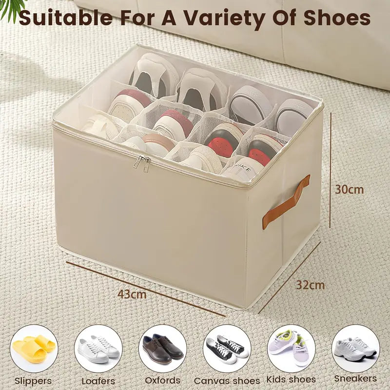 Shoe & Pants Storage Organizer (1-4pcs) - Eco-Friendly Flexible Plastic Collapsible Bins for Closet