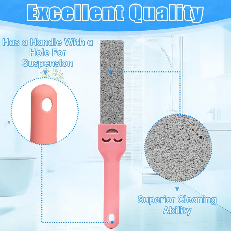 12 Pack Pumice Stone Toilet Cleaning Brush with Extra Long Handle for Limescale and Stain Removal