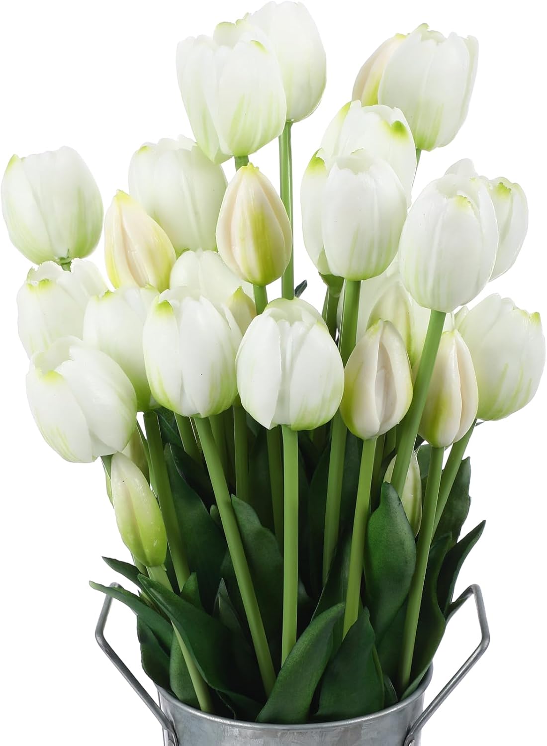 Riceshoot 6 Bunches Artificial Tulips Flowers 30 Pcs Real Touch Faux Tulips Bouquets Arrangements Realistic Flowers for Office Wedding Party Kitchen Decoration (Mixed Pink)