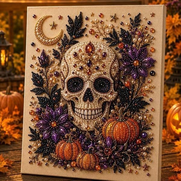 Halloween Diamond Painting Kits for Adults - Spooky Cute 3D DIY Fall Home Decor Wall Art
