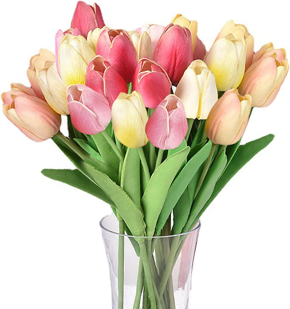 20 Pcs Purple Faux Tulip Flowers Real Touch Spring Tulip Artificial Flowers Bouquet Floral Arrangement for Wedding Home Garden Room Decor (2 Colors)