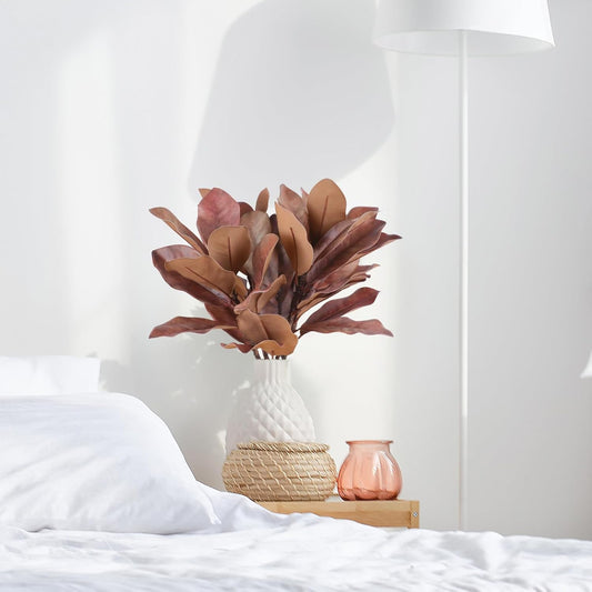 Natural Artificial Autumn Magnolia Branches Indoor Decor Bundle