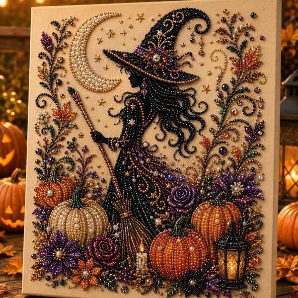 Halloween Diamond Painting Kits for Adults - Spooky Cute 3D DIY Fall Home Decor Wall Art