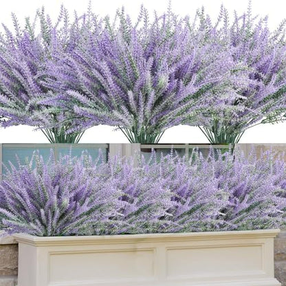 Stylish Bundles Artificial Lavender Resistant Outdoor Decor Selection