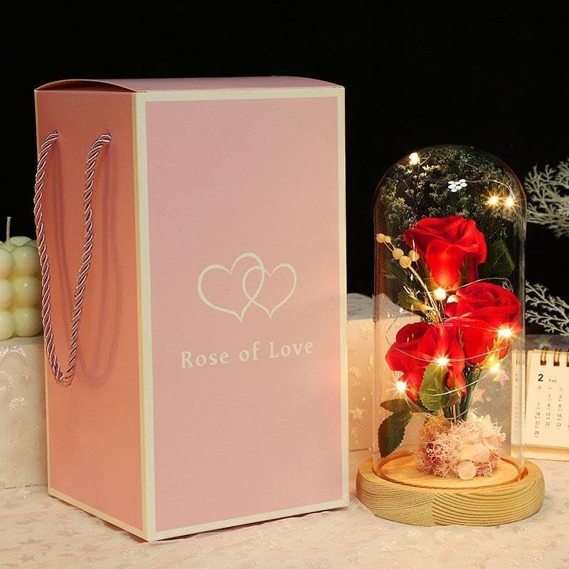 Realistic Led Artificial Rose Bouquet Home Decor Accent