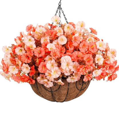 Vibrant Silk Morning Glory Basket Outdoor Decor Bundle