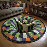 🧟 Mummy 3D optical illusion round Halloween rug