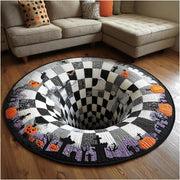 🎃 Halloween pumpkin 3D optical illusion round Halloween rug