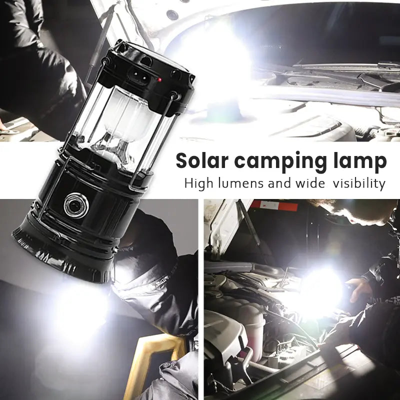 4-Pack Foldable Compact LED Lanterns - Solar & USB Rechargeable Emergency Lights