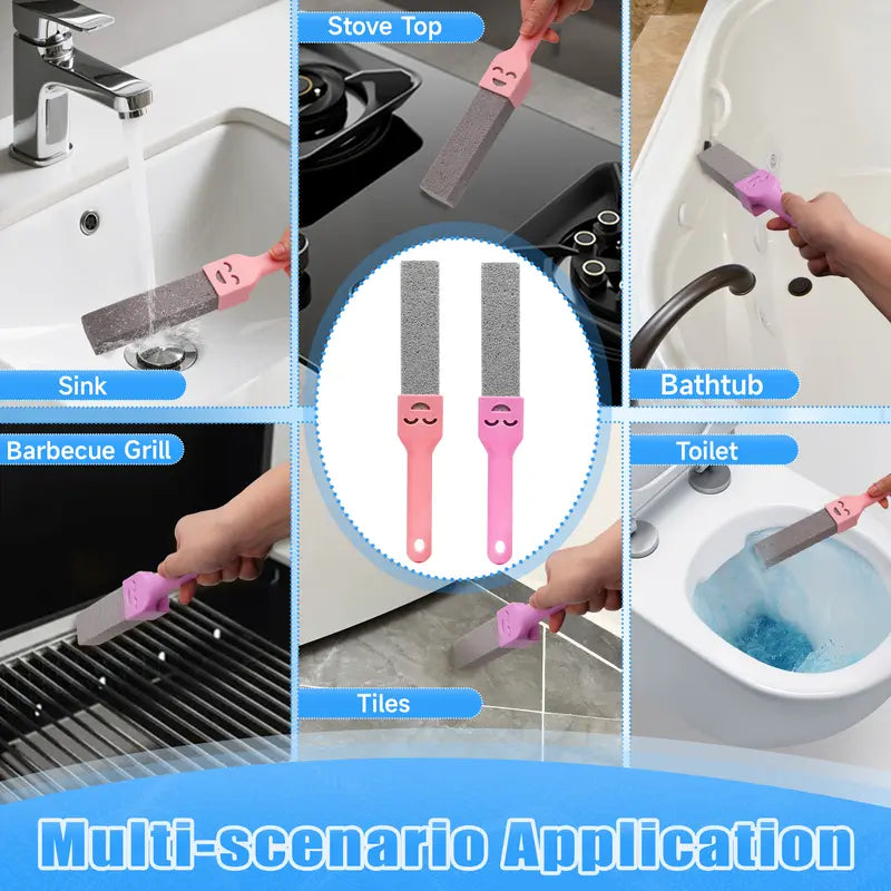 12 Pack Pumice Stone Toilet Cleaning Brush with Extra Long Handle for Limescale and Stain Removal