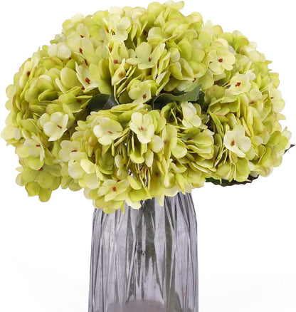 6 Pcs White Hydrangea Artificial Flowers Silk Fake Hydrangeas with Stems for Wedding and Home Decor