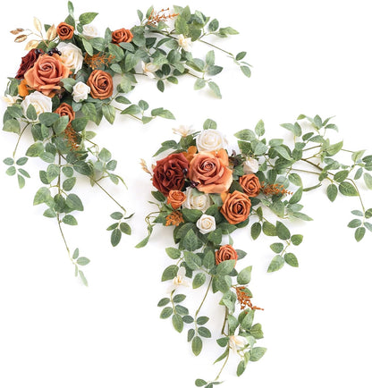 Handmade Wedding Floral Garland Silk Roses Arch Decor