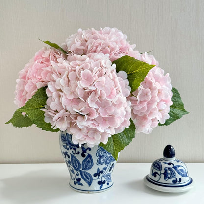 4 Pcs Real Touch White Hydrangeas Artificial Flower 21 inches Realistic Faux Latex Hydrangeas Flower for Home Decor Kitchen Living Room Spring Table Wedding Xmas Arrangement