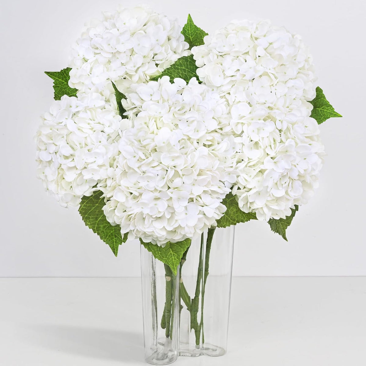 Yastouay 3 Pcs Real Touch Hydrangea Artificial Flowers, 21" White Full Faux Hydrangea Flowers Latex Fake Flowers for Home Decor Party Floral Arrangements Wedding Bouquets Centerpieces Outdoor Decor