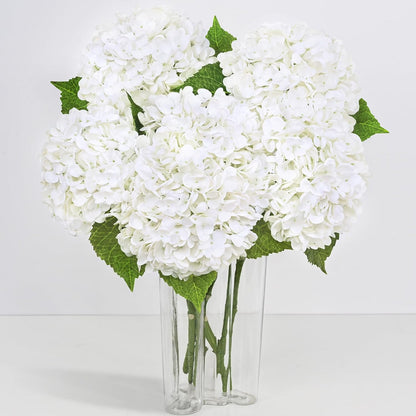 Yastouay 3 Pcs Real Touch Hydrangea Artificial Flowers, 21" White Full Faux Hydrangea Flowers Latex Fake Flowers for Home Decor Party Floral Arrangements Wedding Bouquets Centerpieces Outdoor Decor