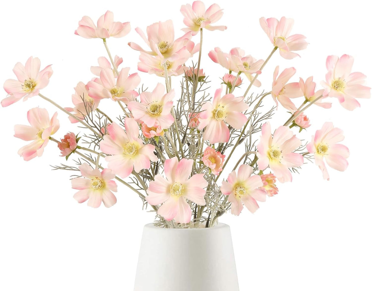 6 Pcs Cosmos Silk Flowers 24" Wild Flowers Artificial Fake Flowers Arrangement for Wedding Party Kitchens Home Decoration (Burgundy)
