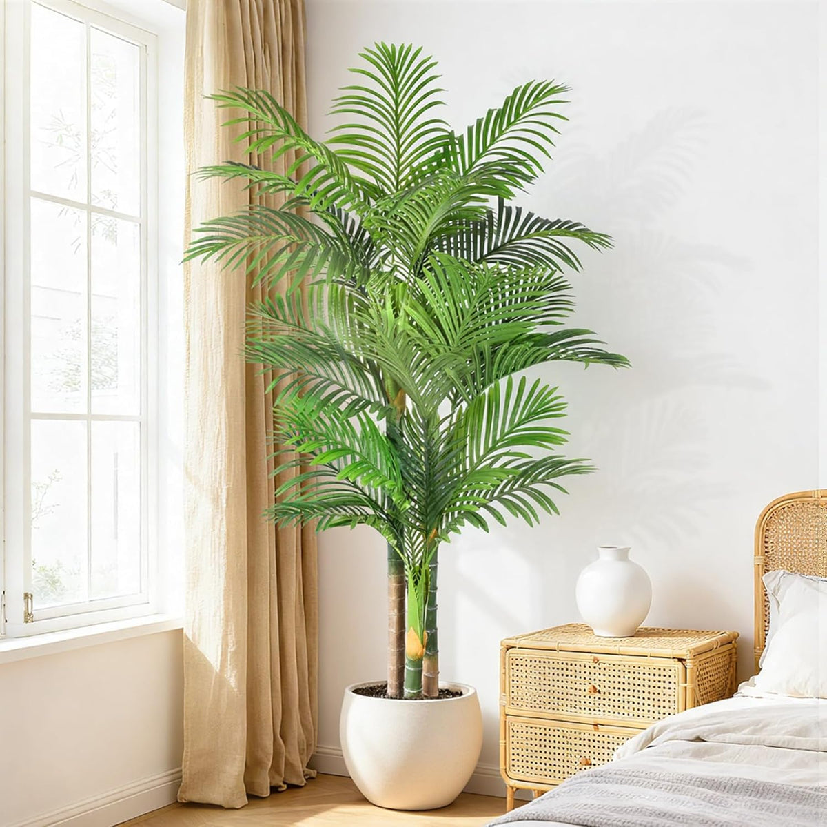 Natural Tall Triple Golden Cane Home Decor Arrangement