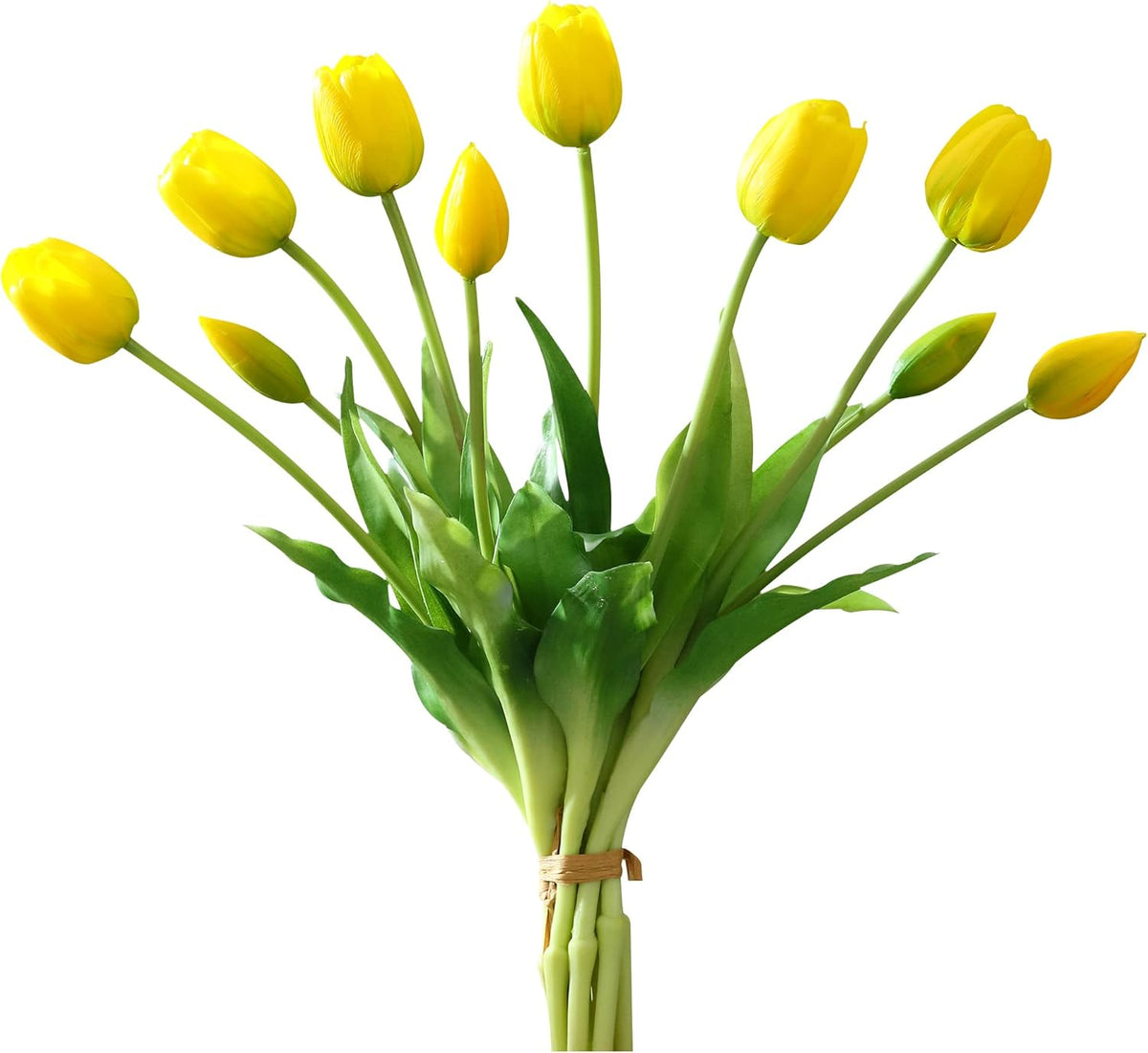 Artificial Flowers 20 Pcs Fake Tulips Real Touch, Faux Latex Tulips Flowers with Gift Box Soft Faux Tulips Bouquets Arrangements for Party Wedding Home Room Decoration (Orange)