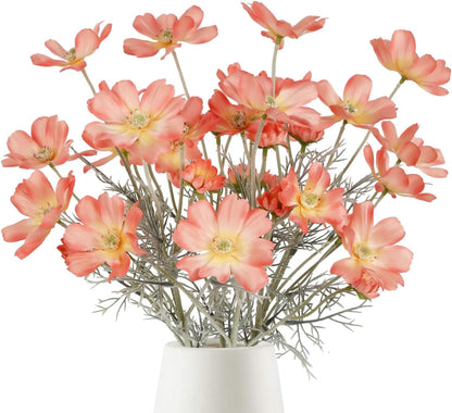 6 Pcs Cosmos Silk Flowers 24" Wild Flowers Artificial Fake Flowers Arrangement for Wedding Party Kitchens Home Decoration (Burgundy)