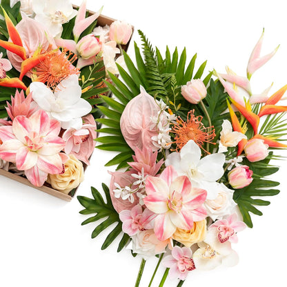 Ling's moment Fake Flowers Box, Faux Artificial Greenery Stems Foam Roses Poppy Gardenia Silk Hydrangea Peony Fabic Flower for Centerpieces Bouquet Wedding Floral Vase, English Pastel, Deluxe Combo