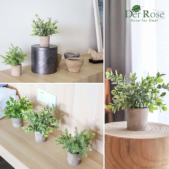 Timeless Mini Potted Artificial Small Home Decor Series