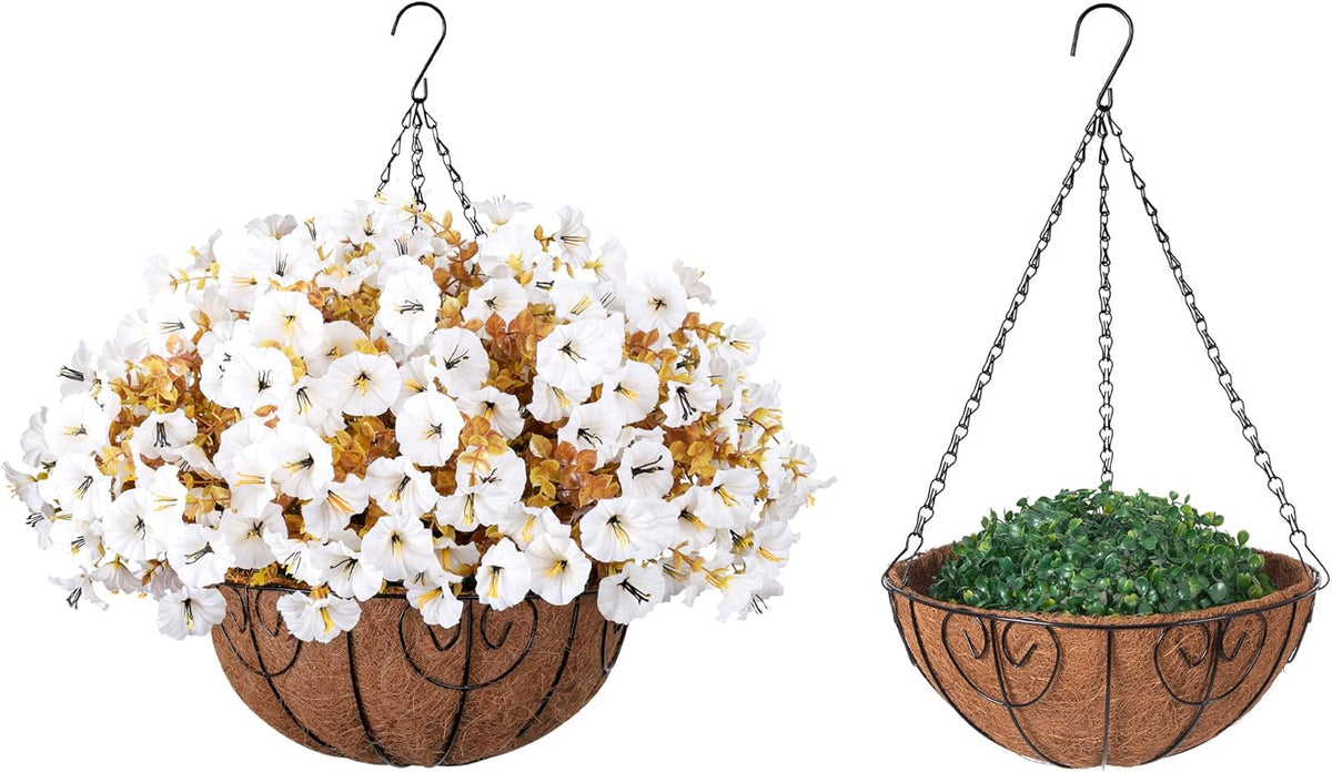 Classic Silk Morning Glory Basket Indoor Decor Selection