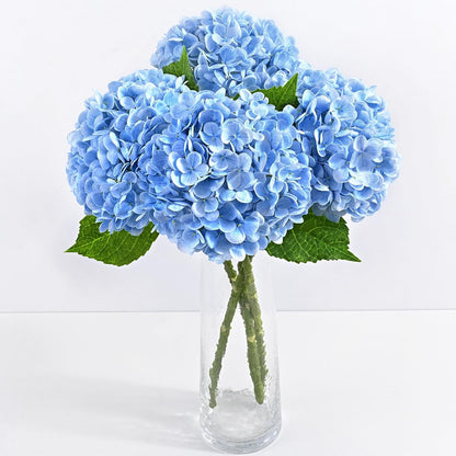 Yastouay 3 Pcs Real Touch Hydrangea Artificial Flowers, 21" White Full Faux Hydrangea Flowers Latex Fake Flowers for Home Decor Party Floral Arrangements Wedding Bouquets Centerpieces Outdoor Decor