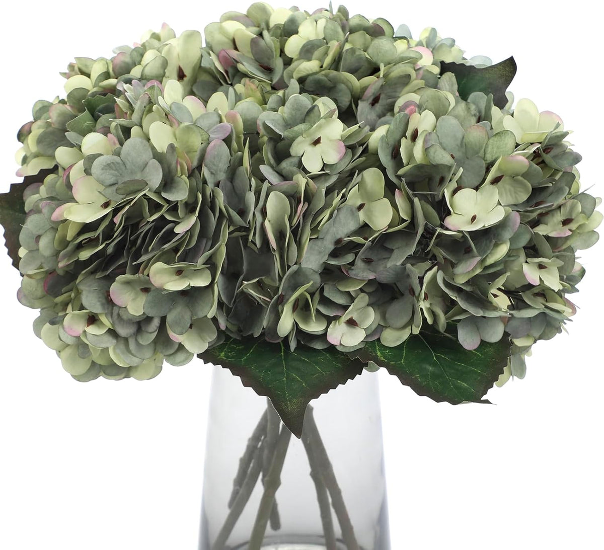 6 Pcs White Hydrangea Artificial Flowers Silk Fake Hydrangeas with Stems for Wedding and Home Decor