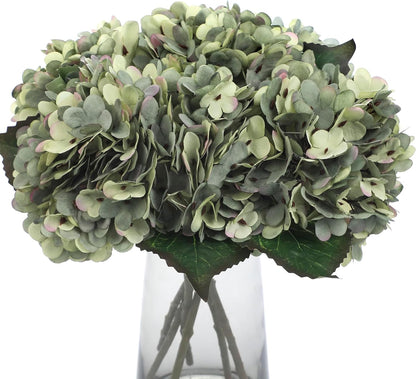 6 Pcs White Hydrangea Artificial Flowers Silk Fake Hydrangeas with Stems for Wedding and Home Decor